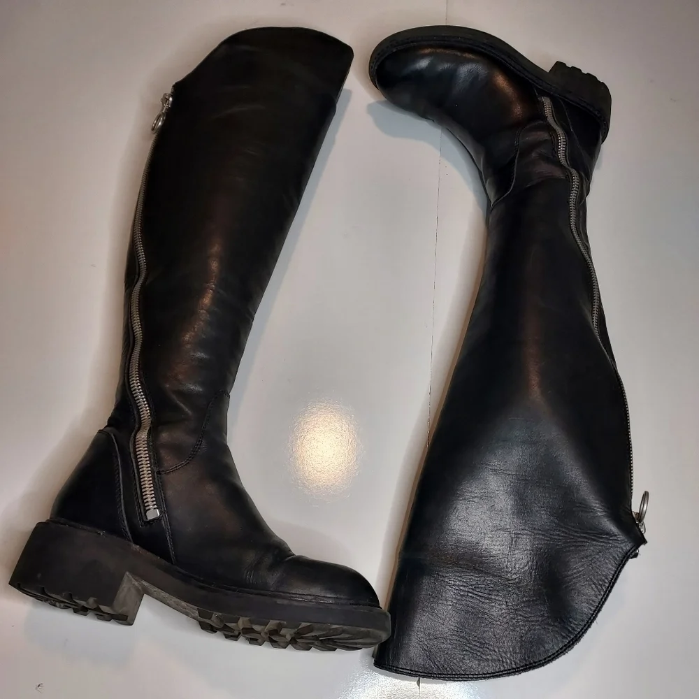 ASH Seven Leather Over The knee Zippered Boots-size 6